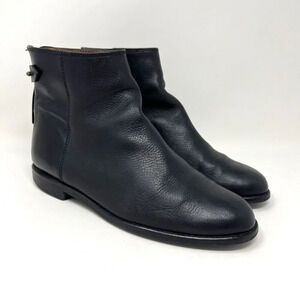 Madewell Hayes Boots Pebbled Black Leather Zip Booties B2064 Women’s Size 8.5